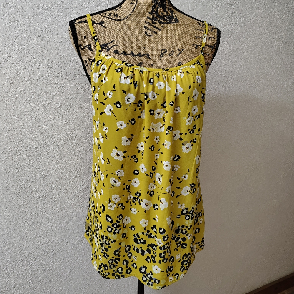 Yellow Floral Spaghetti Strap Top
